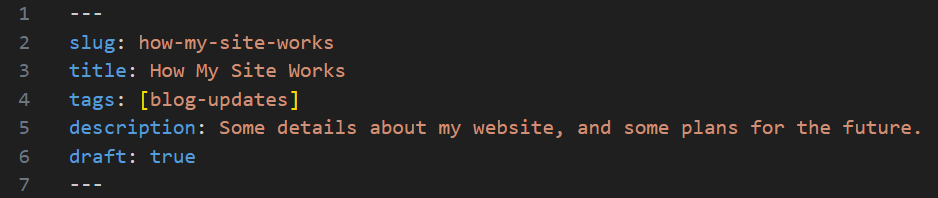 Markdown Frontmatter